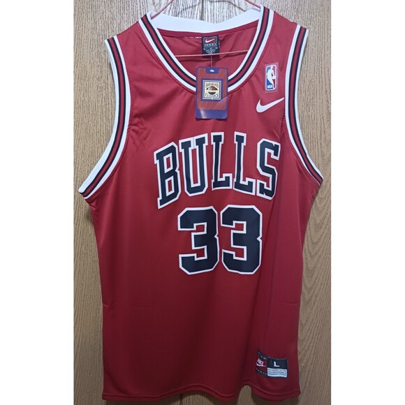 Scottie Pippen (Nike)-(Bulls)-(Jersey)-(Red)-(New)-(Size L)-$90.00